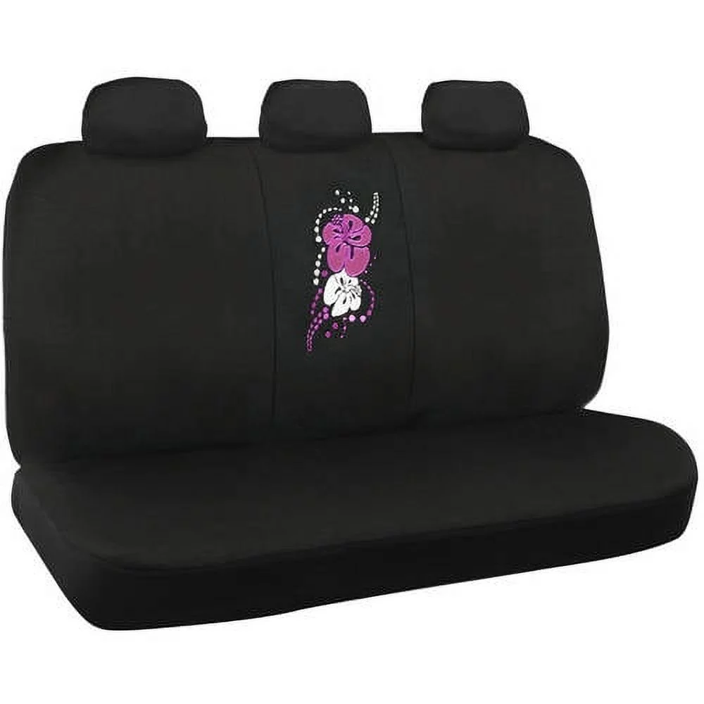BDK Pink Hawaiian Design Car Seat Covers, 9 Piece Set