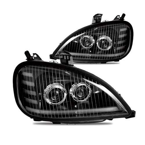 Projector LED Headlights with Sequential Turn Signals Replacement for 1996-2017 Freightliner Columbia Headlight LED Columbia Head Lights