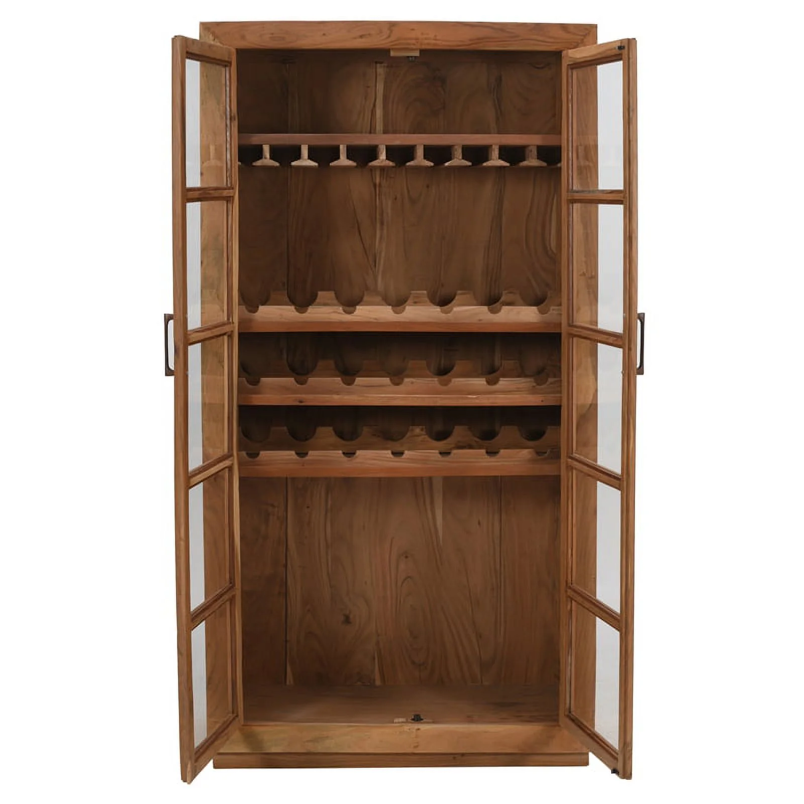 Fernious Tall Wine Cabinet in Natural Finish on Mango Solid Wood