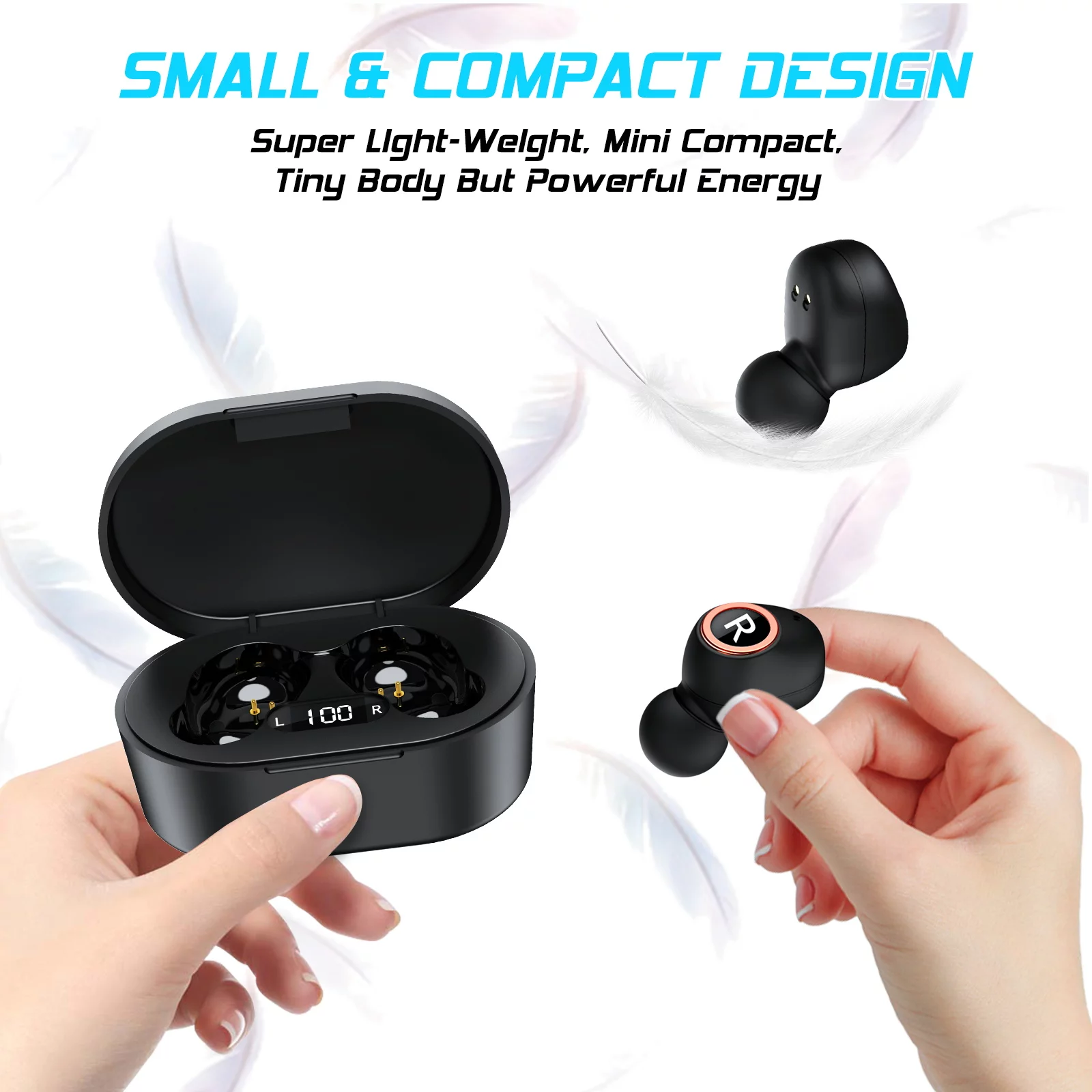 UX923 Wireless Earbuds Bluetooth 5.0 Sport Headphones Premium Sound Quality Charging Case Digital LED Display Earphones Built-in Mic Headset for Acer Liquid Z630