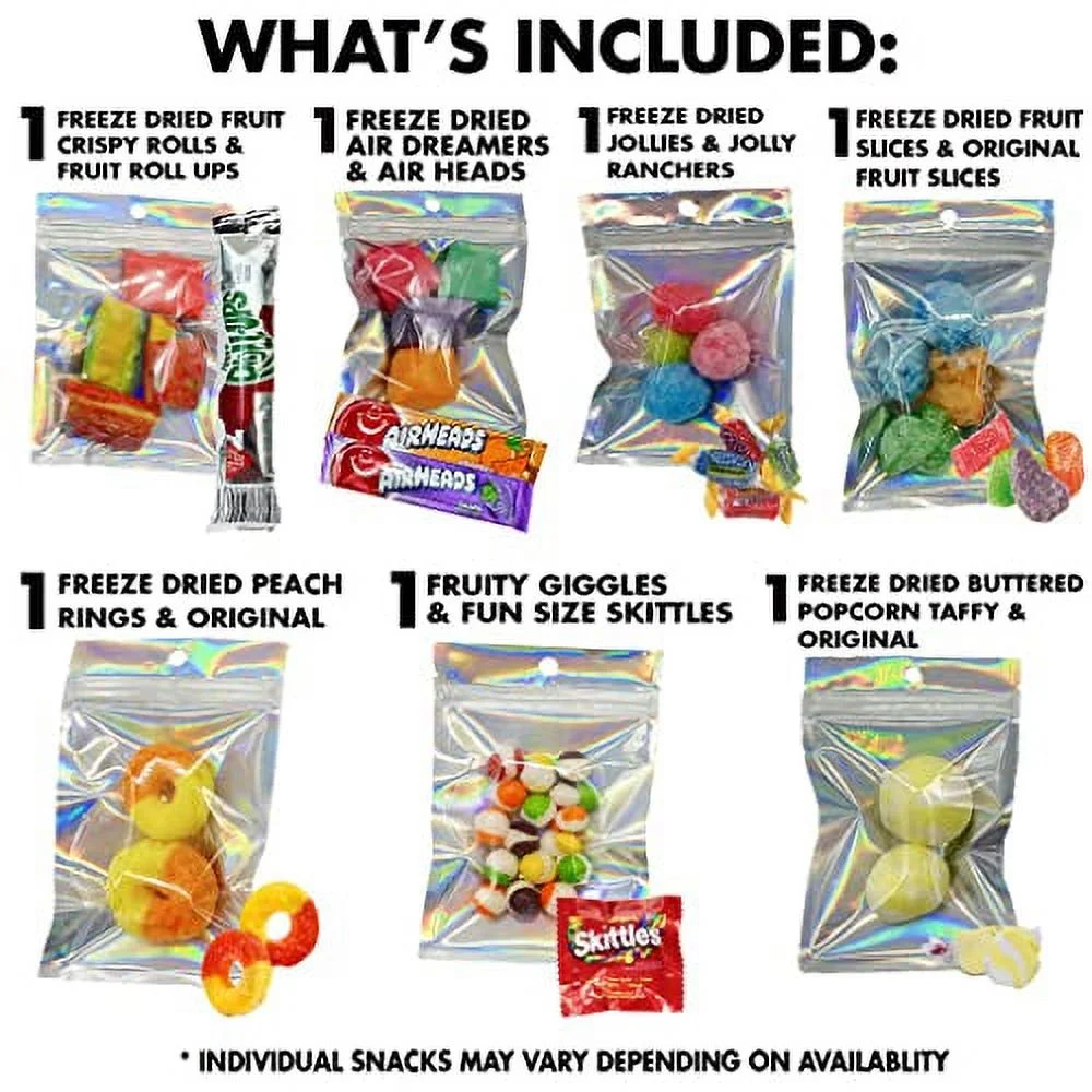 Fun  Box Freeze Dried Candy Sampler Variety Pack, Unique Candy Gift Box- Crunchy And Airy Or Chewy And Sticky- Taste The Transformation