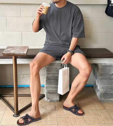 COFACE Mens Sport Recovery Sandals Plantar Fasciitis Soft Cushion Lightweight Orthotic Slides for Men