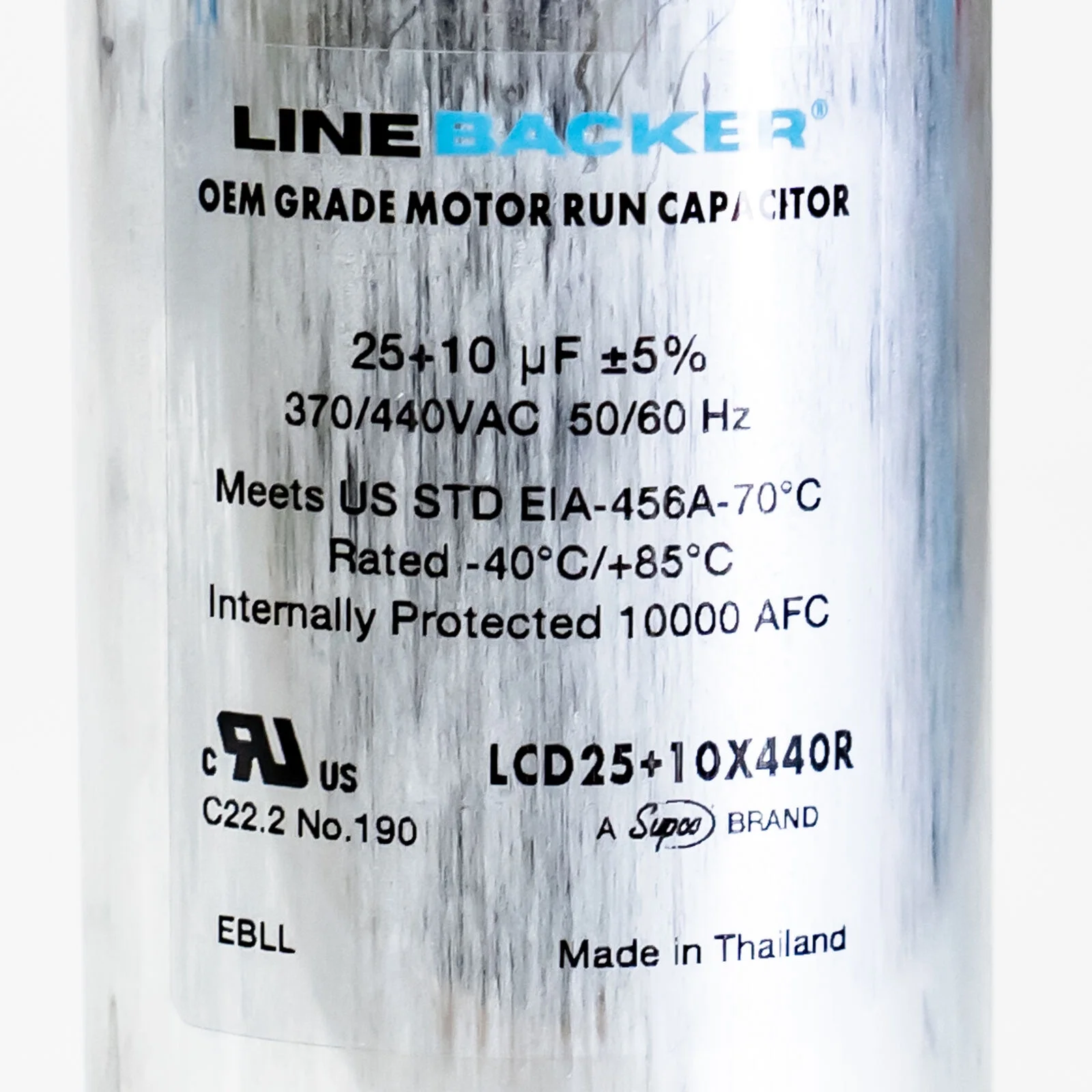 Supco Capacitor Round Dual Run 25 + 10 uf mfd 370/440 Volts for HVAC Mot
