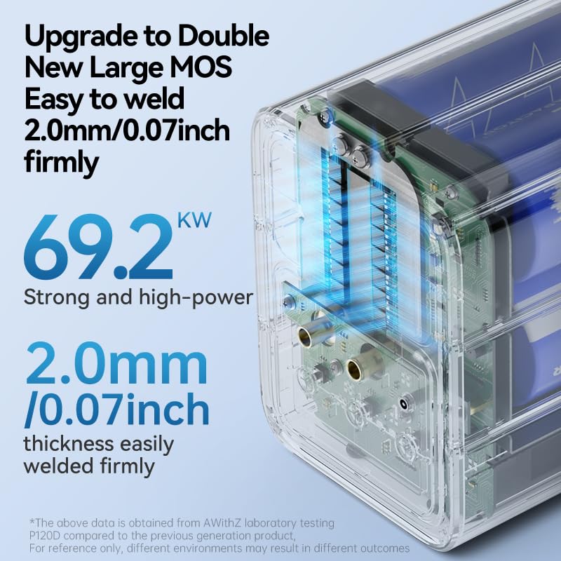 69.2 KW Capacitor Battery Spot Welder, AWithZ Spot Welder, 2-in-1 Automatic & Foot Pedal Two Modes Battery Farad Welding Equipment for 18650/LiFePO4 Lithium Battery Pack Building