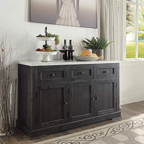 , Server in White, & Salvage Dark Oak 72847 Servers, Sideboards & Buffets
