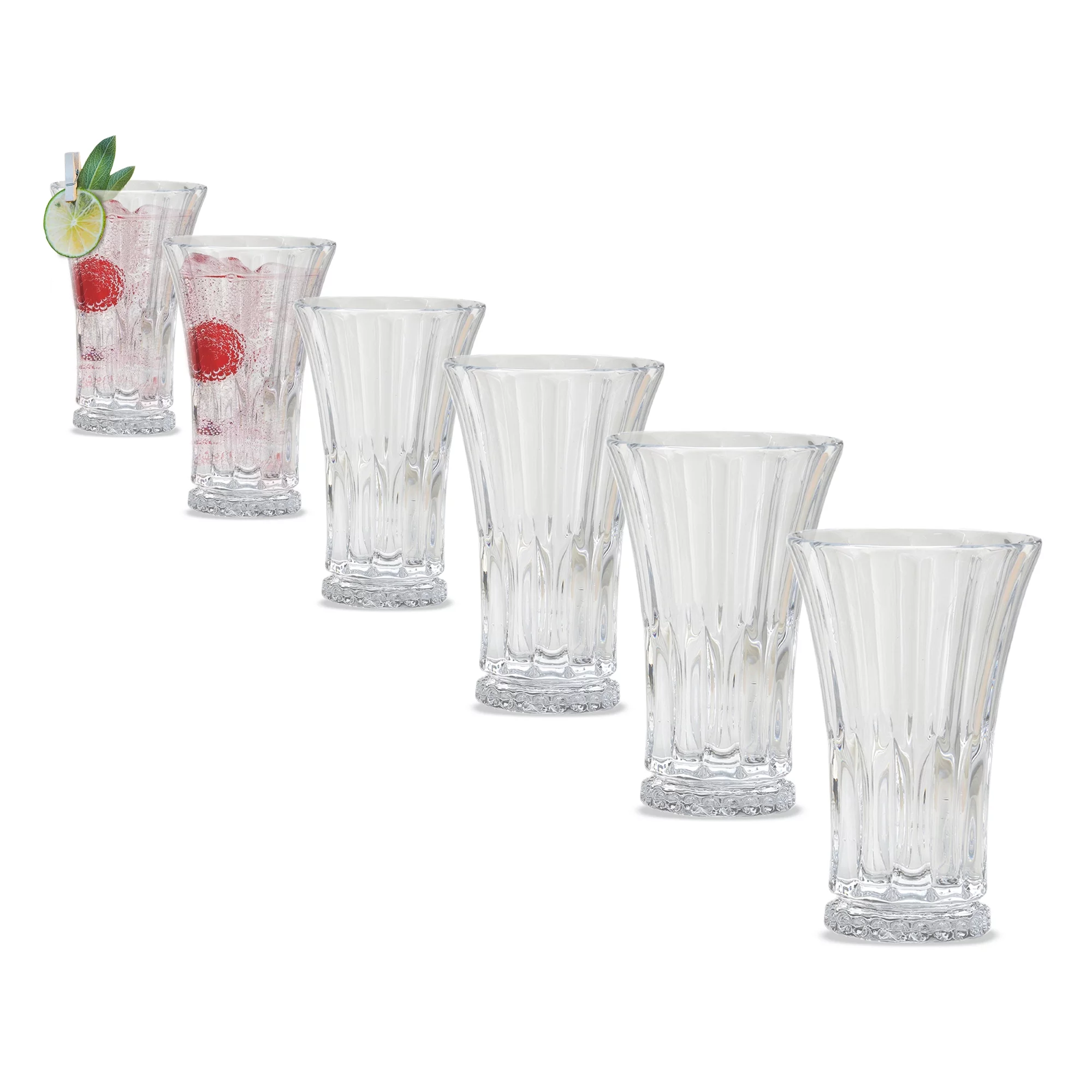 Tulip Highball Glasses- Set of 6