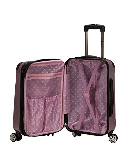 Rockland London Hardside Expandable Luggage with Spinner Wheels, Pink, Carry-On 20-Inch