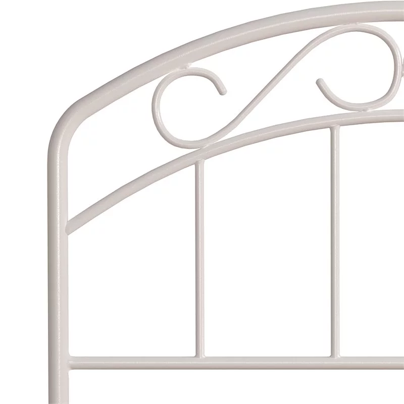 Hillsdale Furniture Jolie Arched Scroll Metal Twin Headboard in Textured White