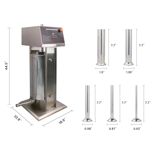 Electric Sausage Stuffer 55LBS Vertical Sausage Maker Machine Stainless Steel Sausage Filler Machine with 4 Stuffing Tubes for Commercial & Home Use