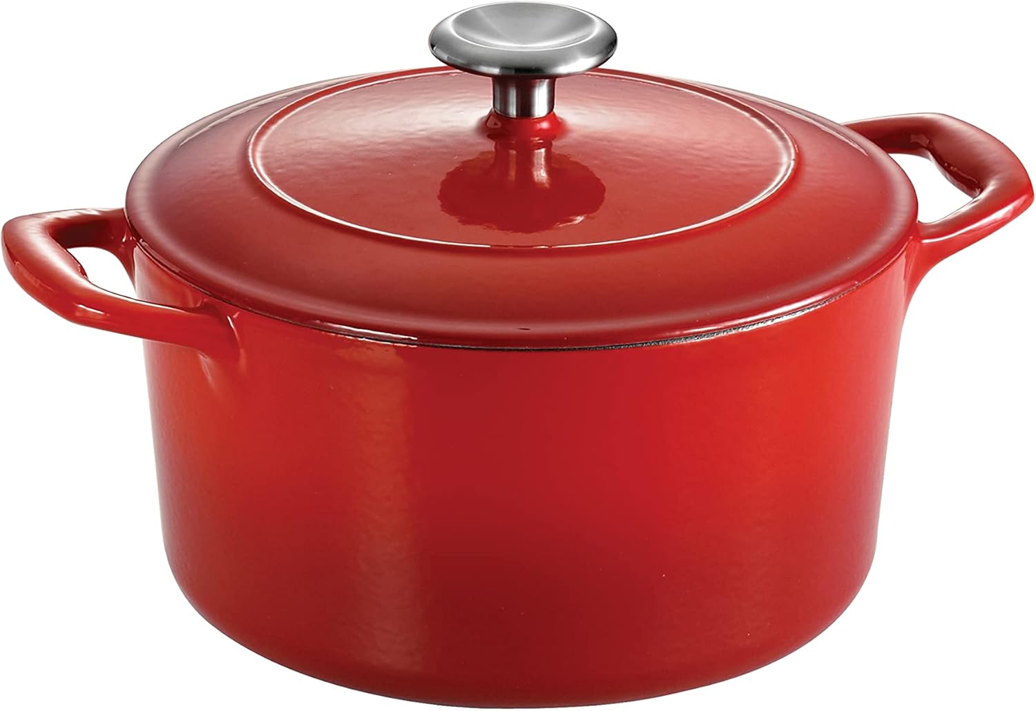 Tramontina Covered Round Dutch Oven Enameled Cast Iron 3.5-Quart, Gradated Red, 80131/046DS
