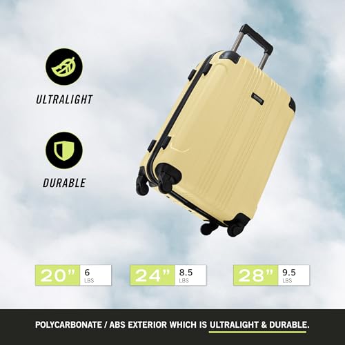 Kenneth Cole REACTION Out of Bounds Lightweight Hardshell 4-Wheel Spinner Luggage, Cobalt Blue, 20-Inch Carry On