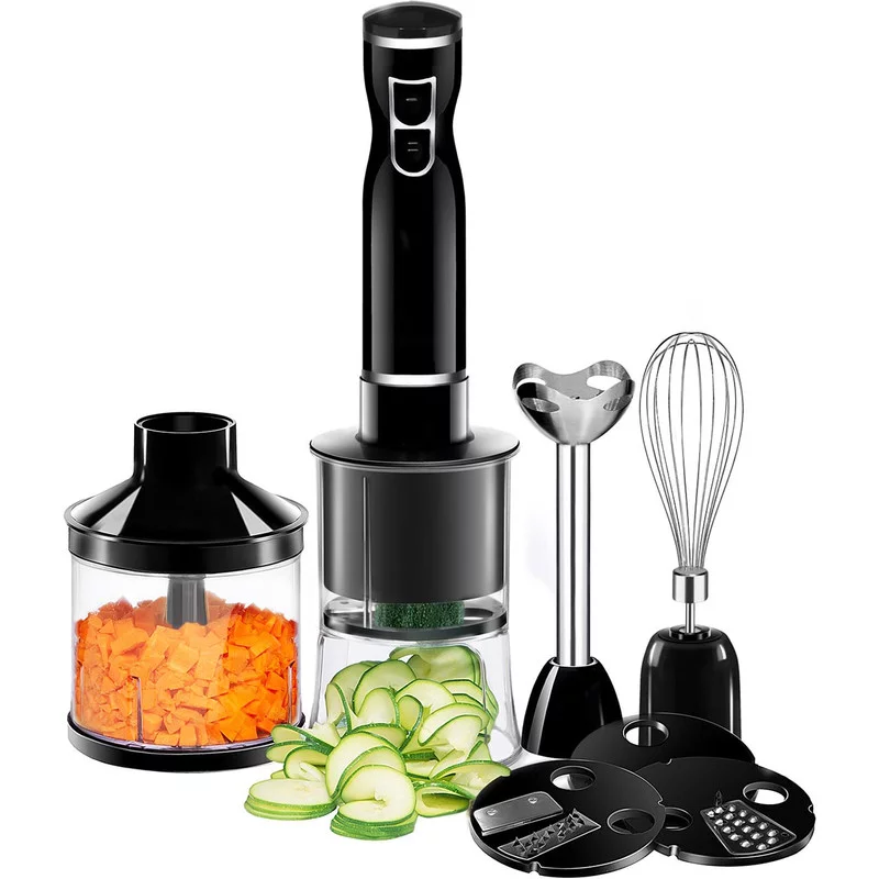 Countertop Blender for Kitchen - Electric Spiralizer & Immersion Blender/Vegetable Slicer - 6-in-1 Food Prep Combo Kit