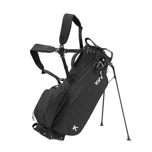 KVV Lightweight Golf Stand Bag with 7 Way Full-Length Dividers, 5 Zippered Pockets, Automatically Adjustable Dual Straps，Elegant Design