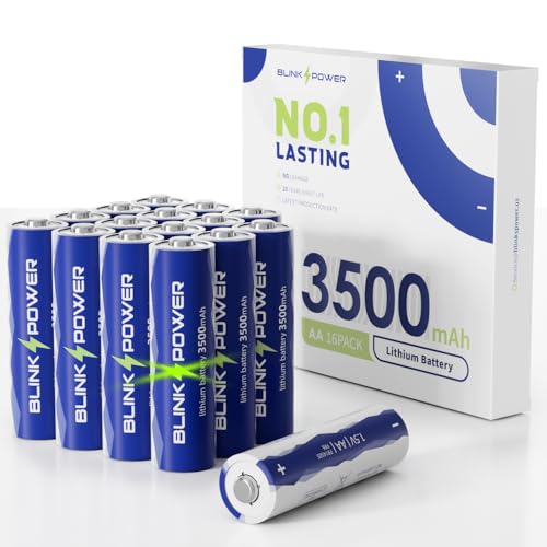 Blinkspower™ Lithium Batteries AA 16 Pack, 3500mAh NO.1 Lasting 1.5V Double A Lithium Battery 【Non-Rechargeable】