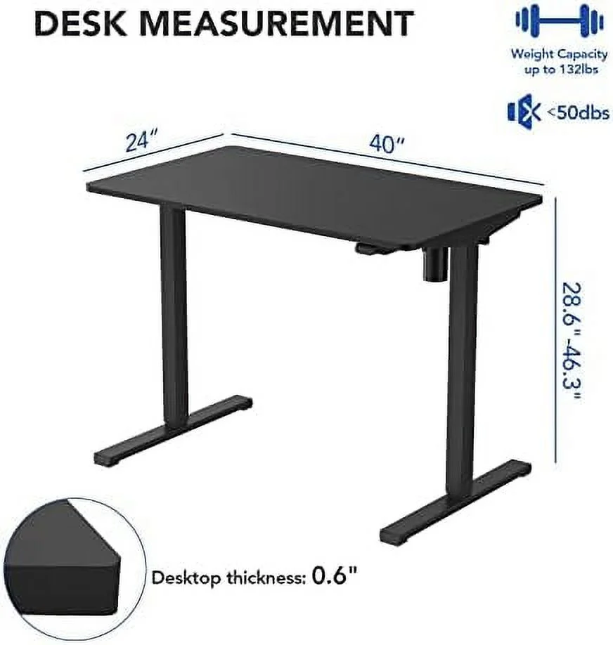 Standing Desk  Whole-Piece Desktop 48 x 24 Inches Height Adjustable Desk Stand up Desk  Office Table for Computer Laptop (White Frame & Maple Desktop)