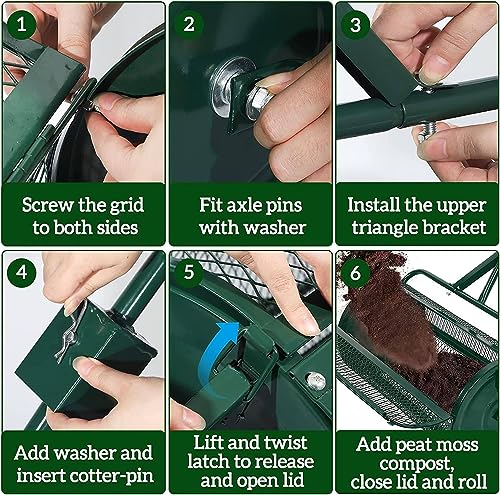 Lawn & Garden Spreader with Upgraded Side Clasps - 24