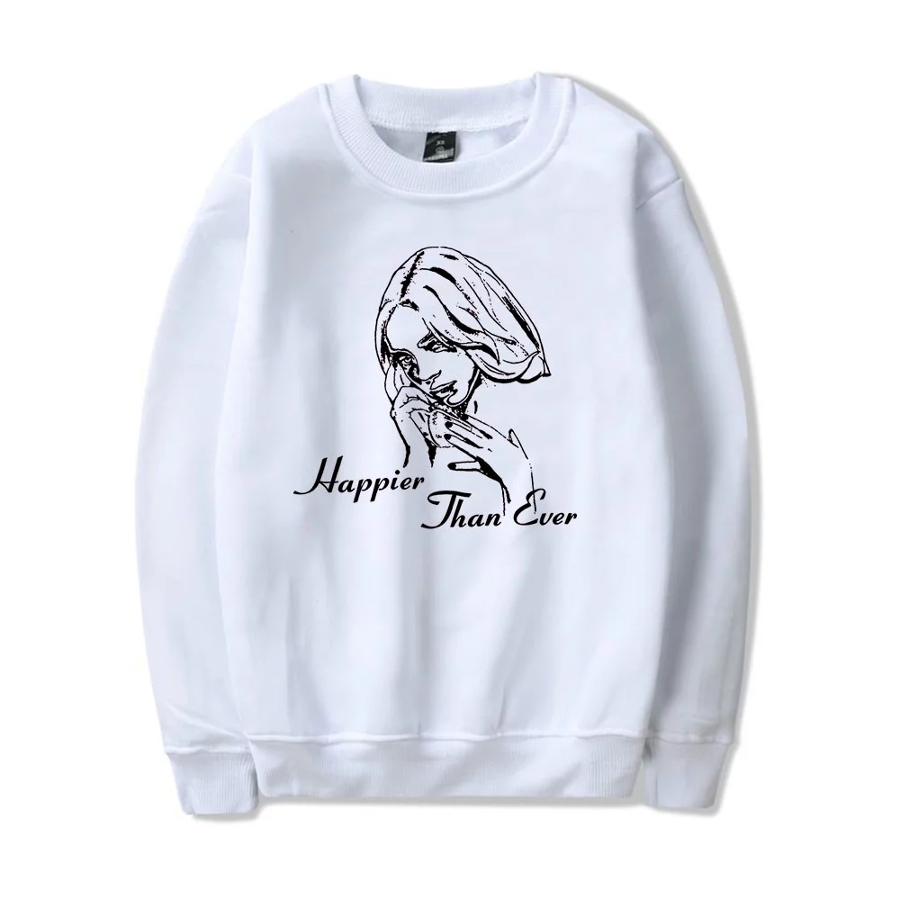 Billie Eilish Happier Than Ever Merch Crewneck Sweatshirt Man/Woman Hip Hop Hoodies Fans Sweatshirts Printed Casual Clothes