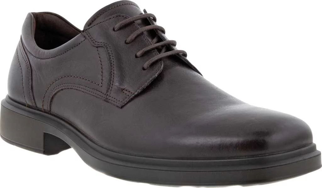 ECCO Men's Helsinki 2.0 Plain Toe Tie Mocha Leather - 500164-02178