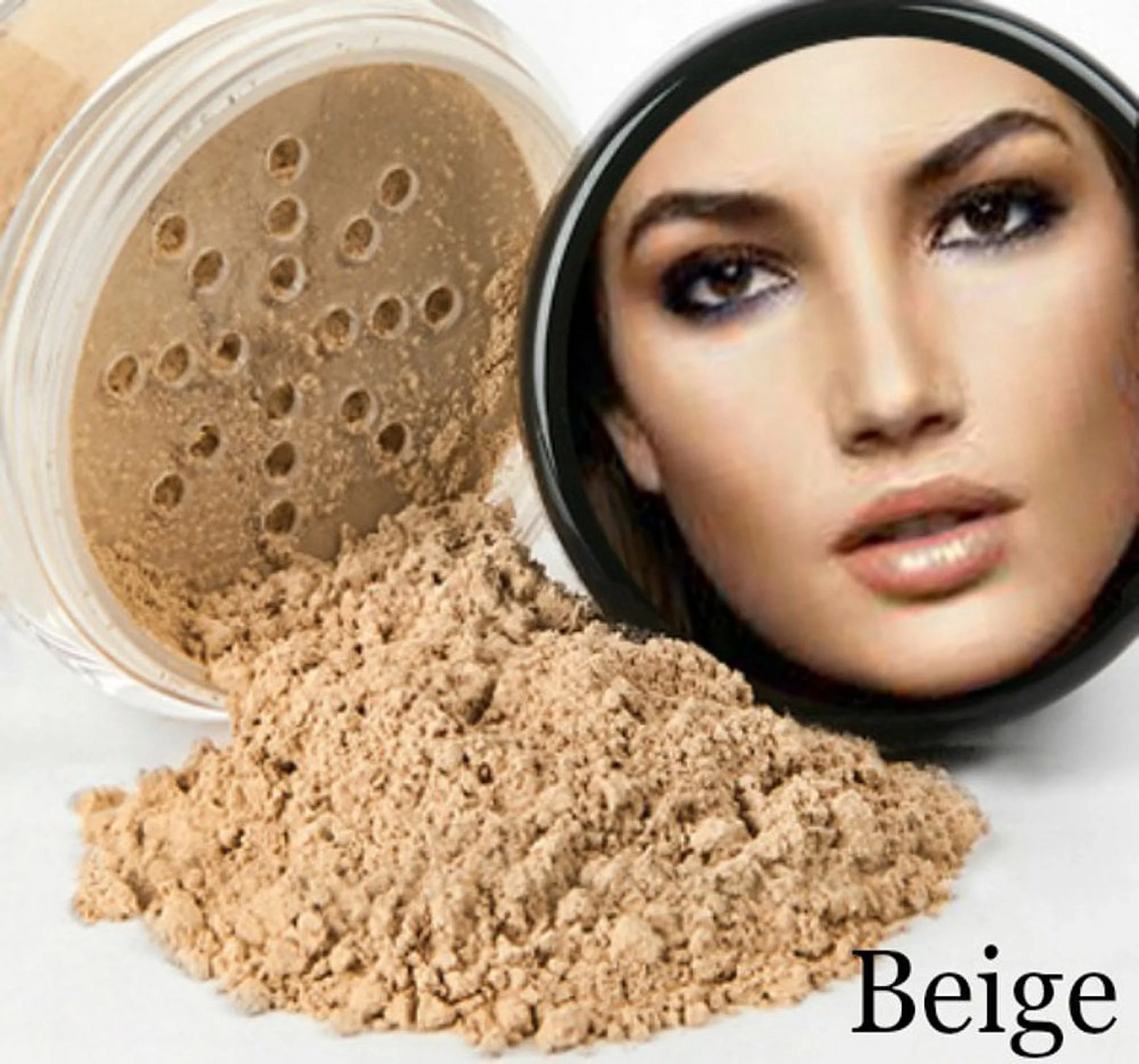 LEOPARD KIT BAG & BRUSH SET (BEIGE) Mineral Makeup Bare Face Powder Foundation