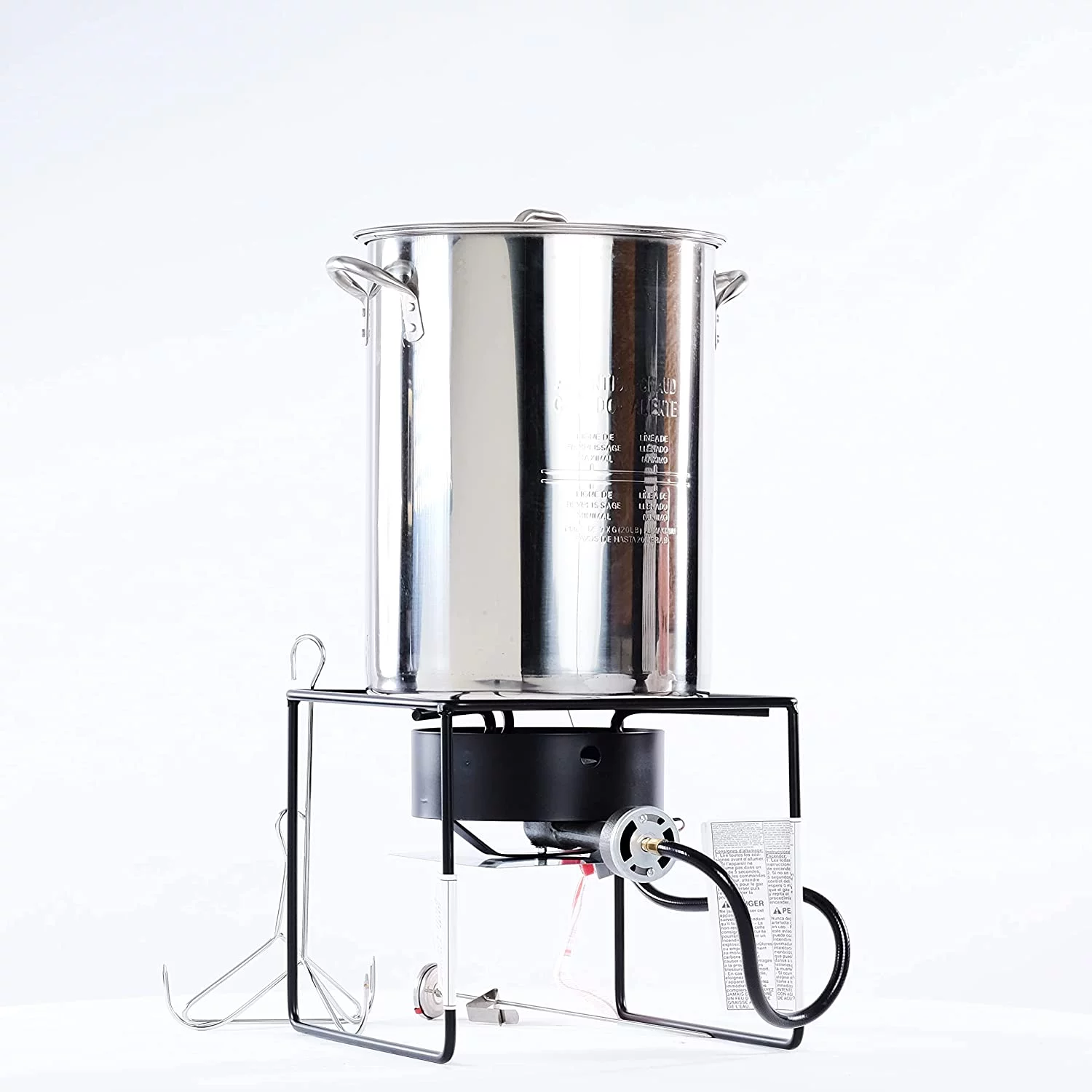 12 in. Welded Square Turkey Fryer Package with Stainless Steel Turkey Pot