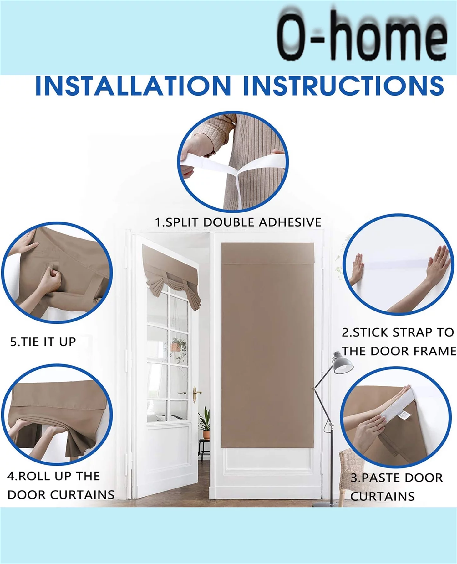 Privacy French Door Curtains Set of 2