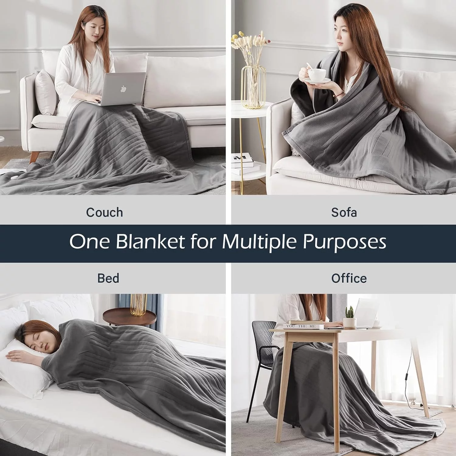 Electric Heated Blanket Throw 50