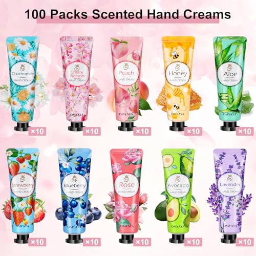 100 Pack Hand Lotion Bulk Gift - Mini Lotion Bulk Travel Size, Hand Cream Bulk Gifts for Corworkers,Teacher Appreciation Gifts, Birthday Gifts for Women, Nurses Gifts,Bridesmaid Gifts,Thank You Gifts