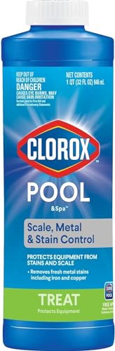 Clorox® Pool&Spa™ Swimming Pool Scale, Metal & Stain Control, Prevents Metal Stains and Scale Formation, Removes Metal Stains, 1 Quart (Pack of 1)