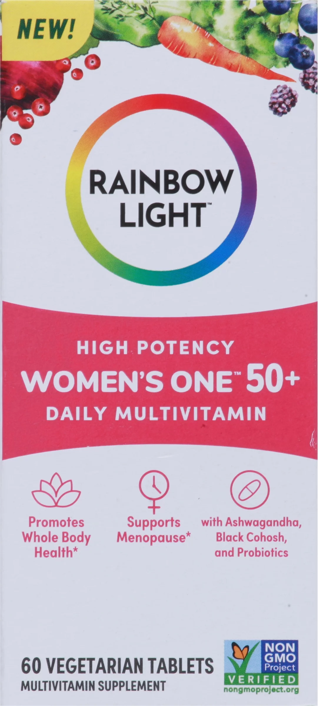 Rainbow Light Multivitamin for Women 50+, Vitamin C, D & Zinc, Probiotics, Women’s One 50+ Multivitamin Provides High Potency Immune Support, Non-GMO, Vegetarian, 60 Gummies