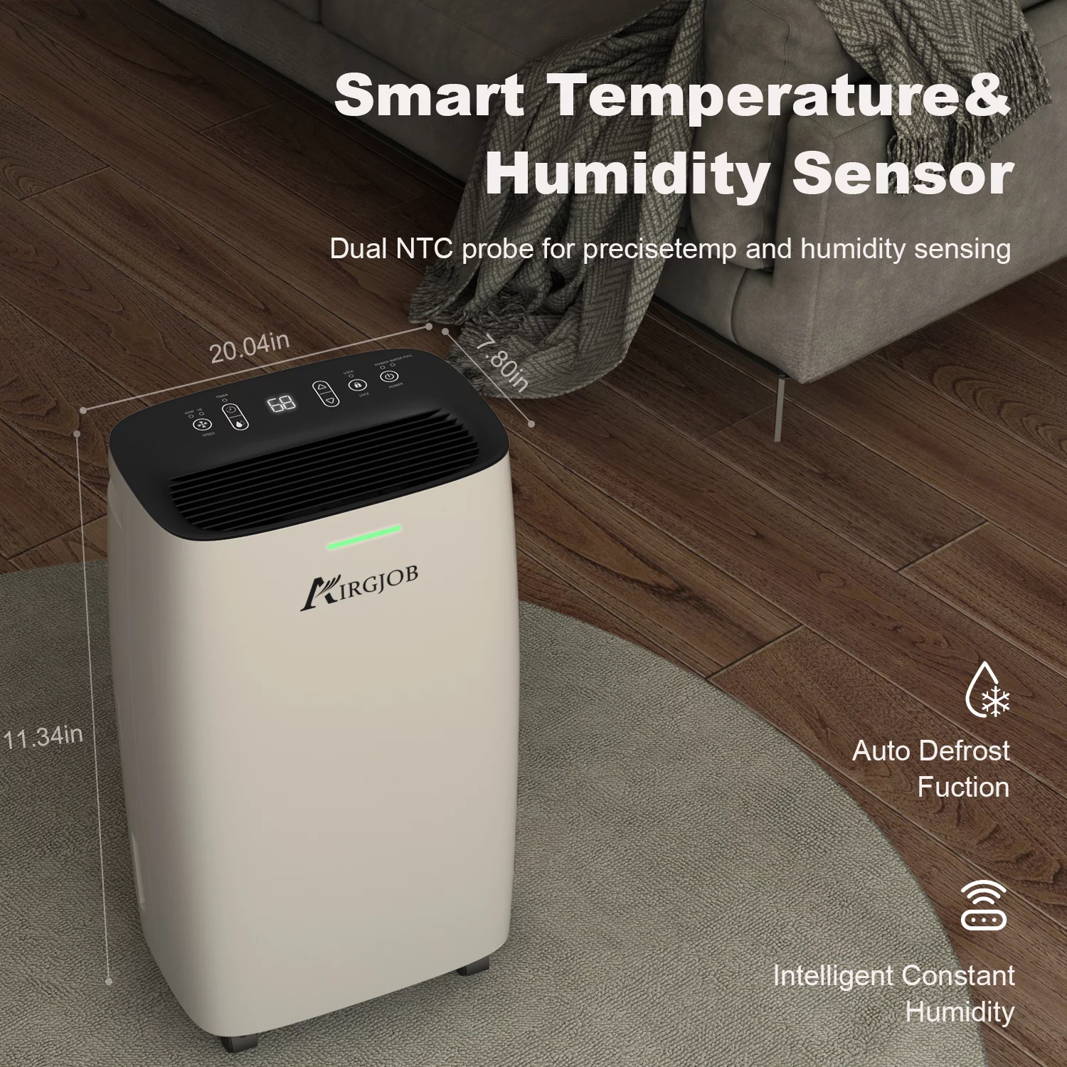 32-Pint Dehumidifier for 2500 Sq. Ft, Auto Continuous Drain Remove Moisture, Quiet Dehumidifier With Child Lock for Bathroom Basements and Large Room