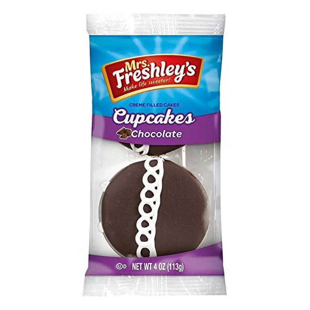 Mrs. Freshley's Cream Filled Chocolate Cupcakes 2-pack | 6 Count (12 pieces)