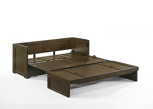 NIGHT & DAY Furniture Murphy Cube Cabinet Bed (White, Queen)