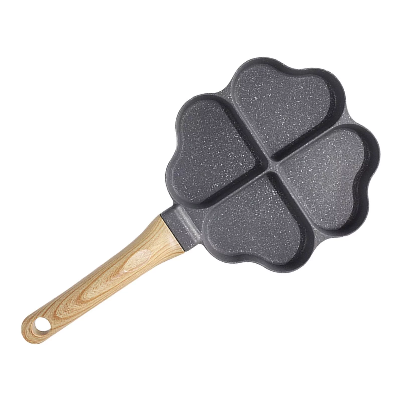 Egg Pan Pancake Pan Breakfast Frying Pan Small Egg Skillet with 4 Holes Egg Cooker Pan Egg Frying Pan for Frying Baking Steak Black