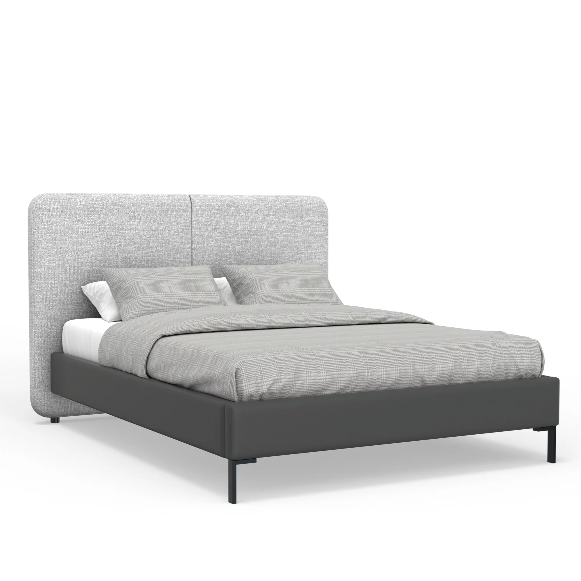 Alpine Furniture Walden Upholstered California King Platform Bed in Gray