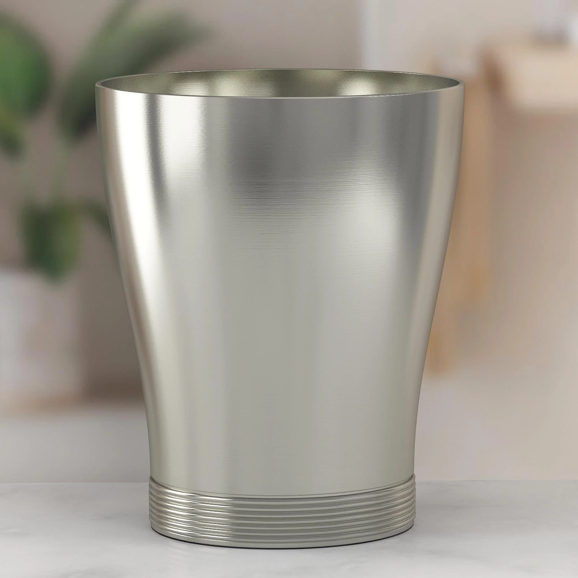 nu steel Special Metal Trash Can Wastebasket Garbage Container Bin for Bathrooms Powder Rooms
