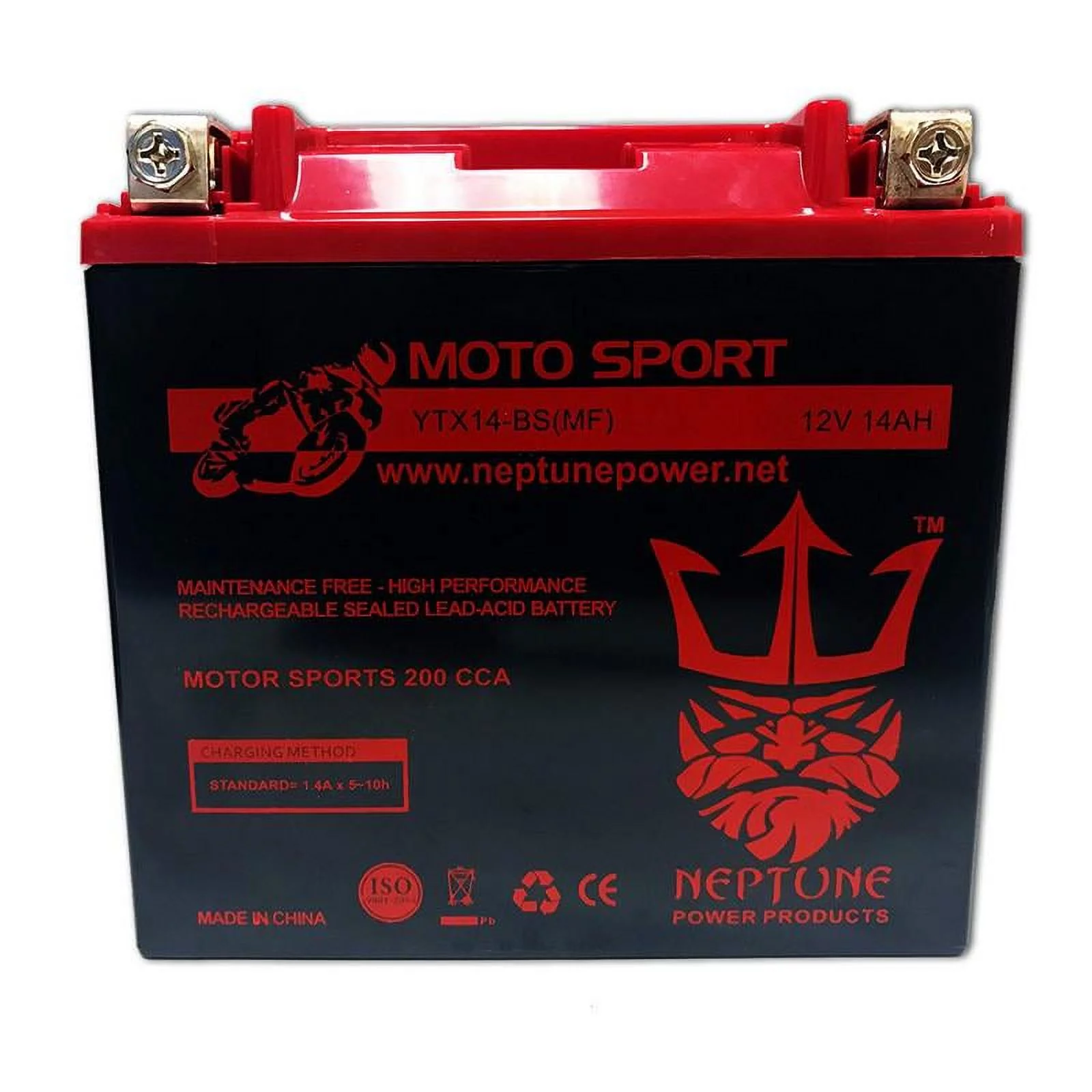 Honda FL400R Pilot TRX400EX, 1989-1990 YTX14-BS(MF) SLA Powersport Replacement ATV Battery by Neptune