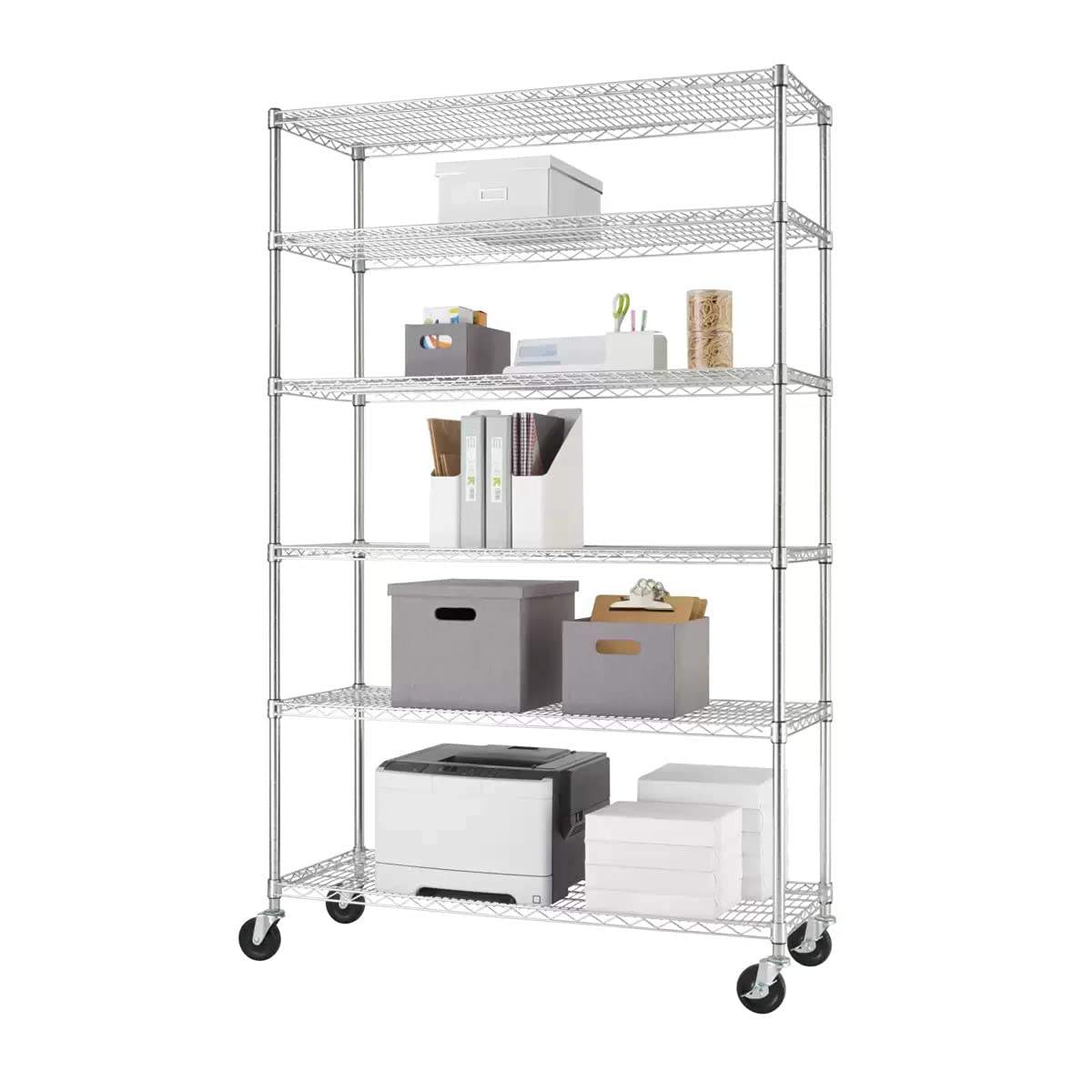 Trinity NSF 6-Tier Wire Shelving Rack, 48