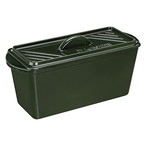 Navaris Cast Iron Bread Loaf Pan with Lid, 13x5 inches, Black