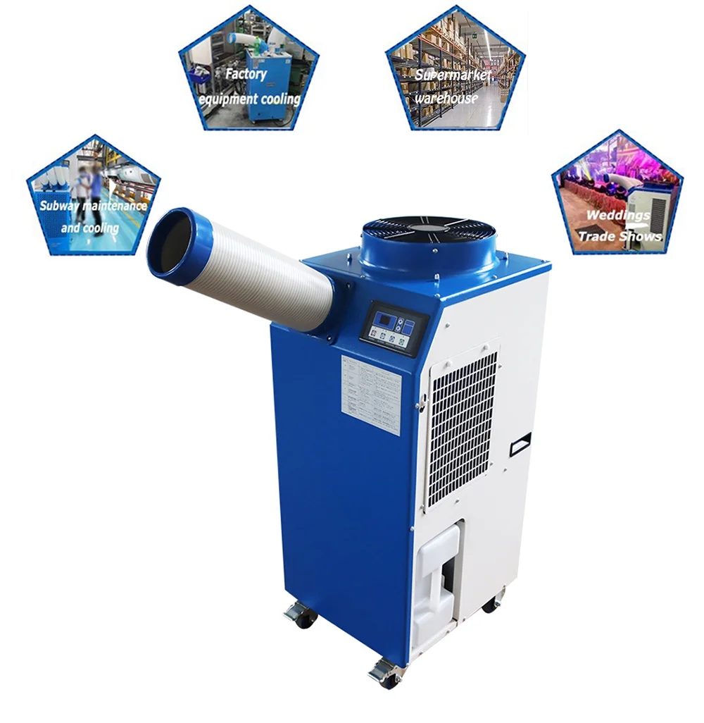 INTBUYING Industrial Air Conditioner Portable Spot Cooler Single Tube 11900Btu/h 220V