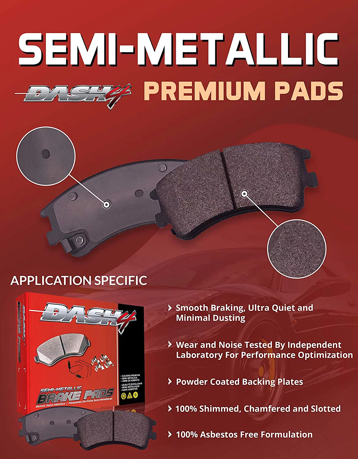 Dash4 Semi-Metallic Disc Brake Pad MD1094
