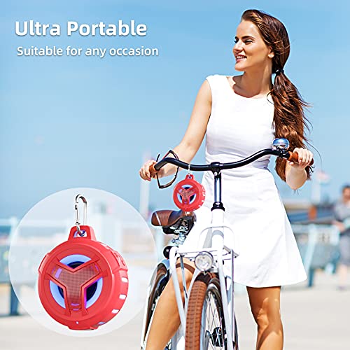 EBODA Bluetooth Shower Speaker, Portable Bluetooth Speakers, IP67 Waterproof Wireless Speaker with LED Light, Floating, 2000mAh, True Wireless Stereo for Kayak, Beach, Gifts for unisex -Black