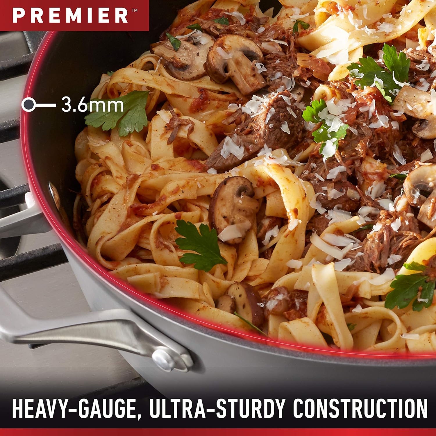 Calphalon Premier Hard-Anodized Nonstick Cookware, 11-Inch Square Griddle