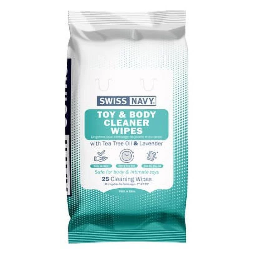 Swiss Navy Toy & Body Cleaner Wipes 25ct - 6ct Display Box