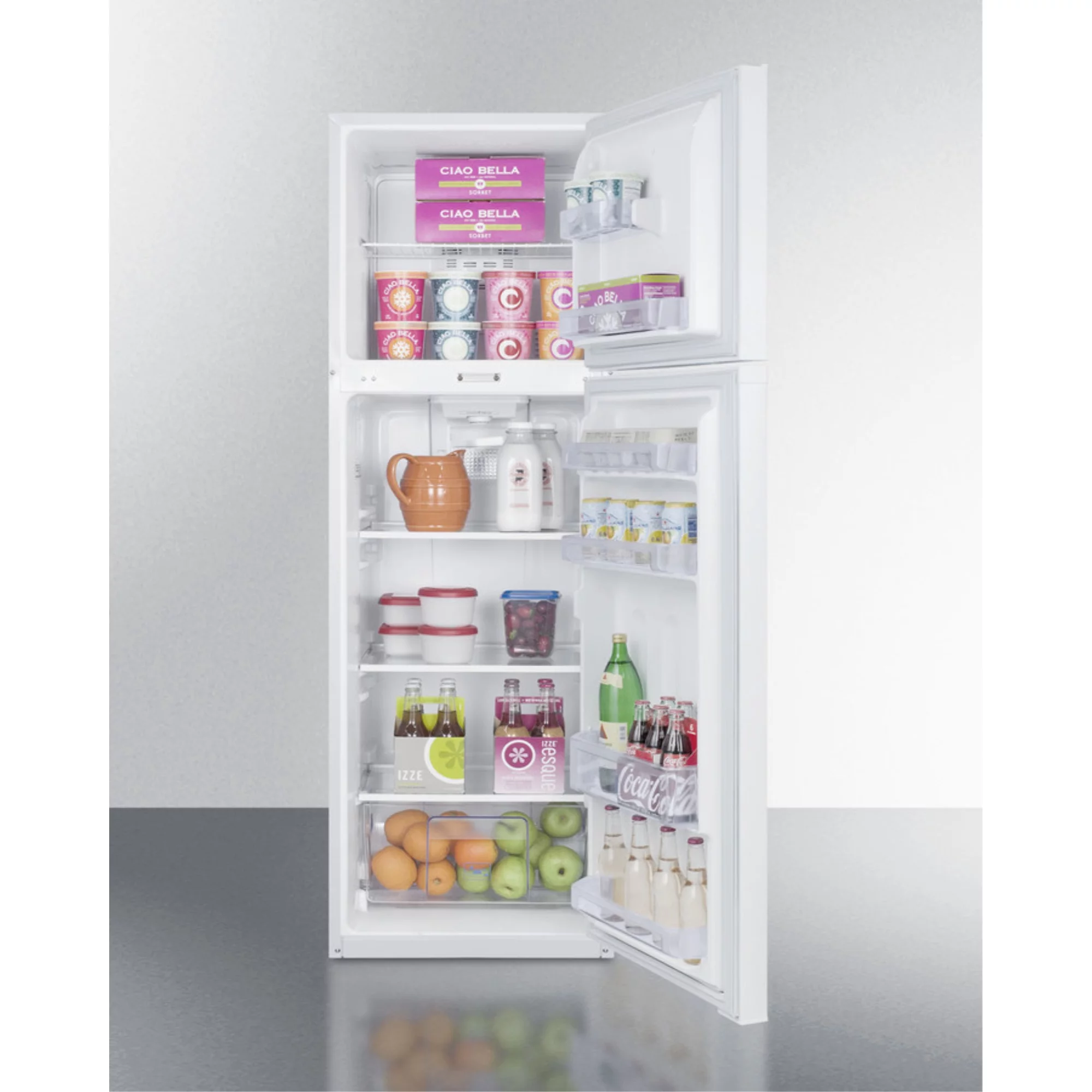 8.8 cu.ft. frost-free refrigerator-freezer in white with combination lock