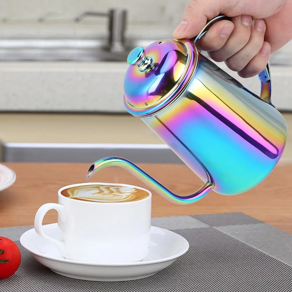 NIKOU Coffee Pot Kettle Drip Hand Punch Pots Gooseneck Pot, 650ML Stainless Steel Maker Long Mouth