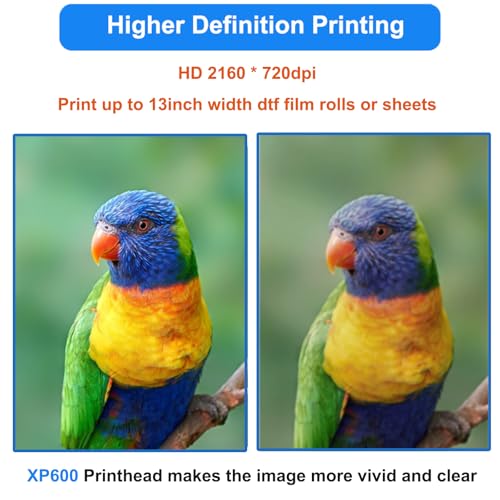 DTF Printer Machine - with XP600 Printhead, Faster Speed Higher Resolution 5760 * 1440dpi, T Shirt Printer DTF Transfer Machine with Roll Feeder, White Ink Mixing System (L8050)