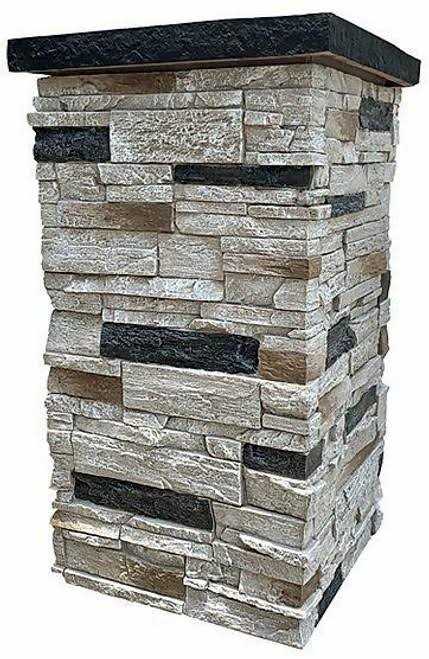 NextStone Country Ledgestone 30 in. x 16 Faux Polyurethane Stone Column Siding Wrap