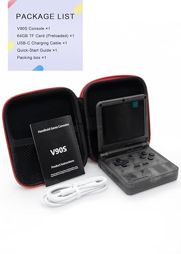 Powkiddy V90S Retro Handheld Console - 10,000+ Preloaded Games, Foldable Clamshell Design, 3.5