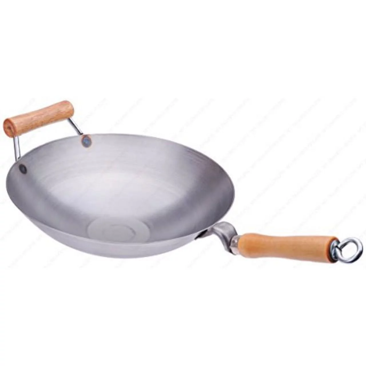 14 Inches Carbon Steel Wok with Helper Handle (Round Bottom), 14 Gauge Thickness, USA Made