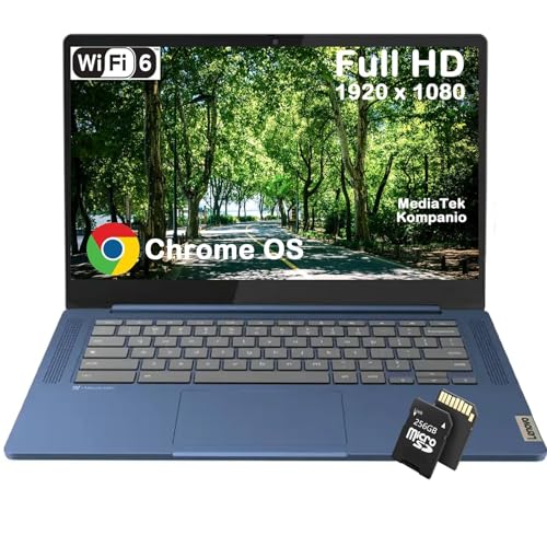 Lenovo IdeaPad Slim 3 Chromebook - 14'' Full HD (1920 x 1080) Display, 8-Core MediaTek Kompanio 520 CPU, Wi-Fi 6, for Business Student, (4GB RAM | 64GB eMMC + 256GB Micro SD Card)